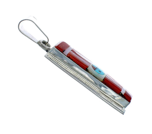 Zuni Multicolor Inlay Sterling Silver Sun Pendant NX11700